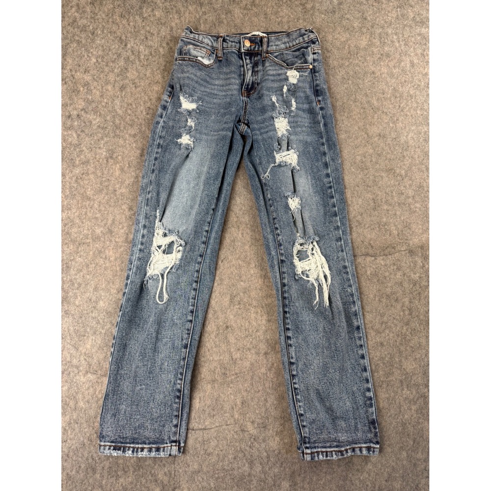 Celebrity Pink The Bobby Jeans Womens 1/25 Blue Cotton Distressed Straight Y2K